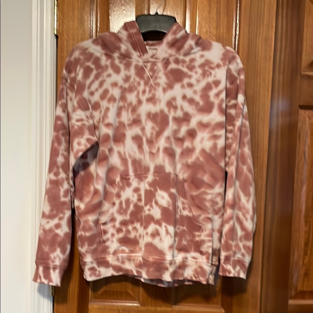 Lululemon Pink and White Tie Dye Pullover Hoodie